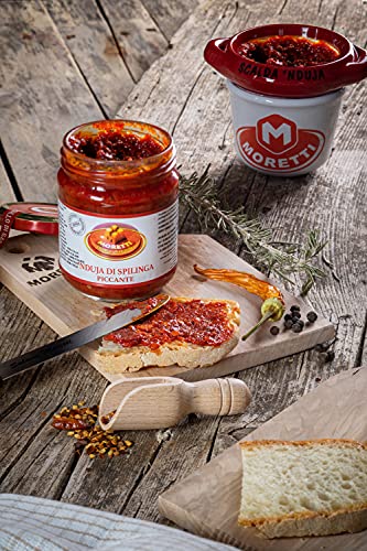 Moretti® Spicy Spilinga Nduja 180g (180g, Pack of 1)| Artisan Spreadable & Creamy Salami in Jar | Made in Calabria | No GMOs