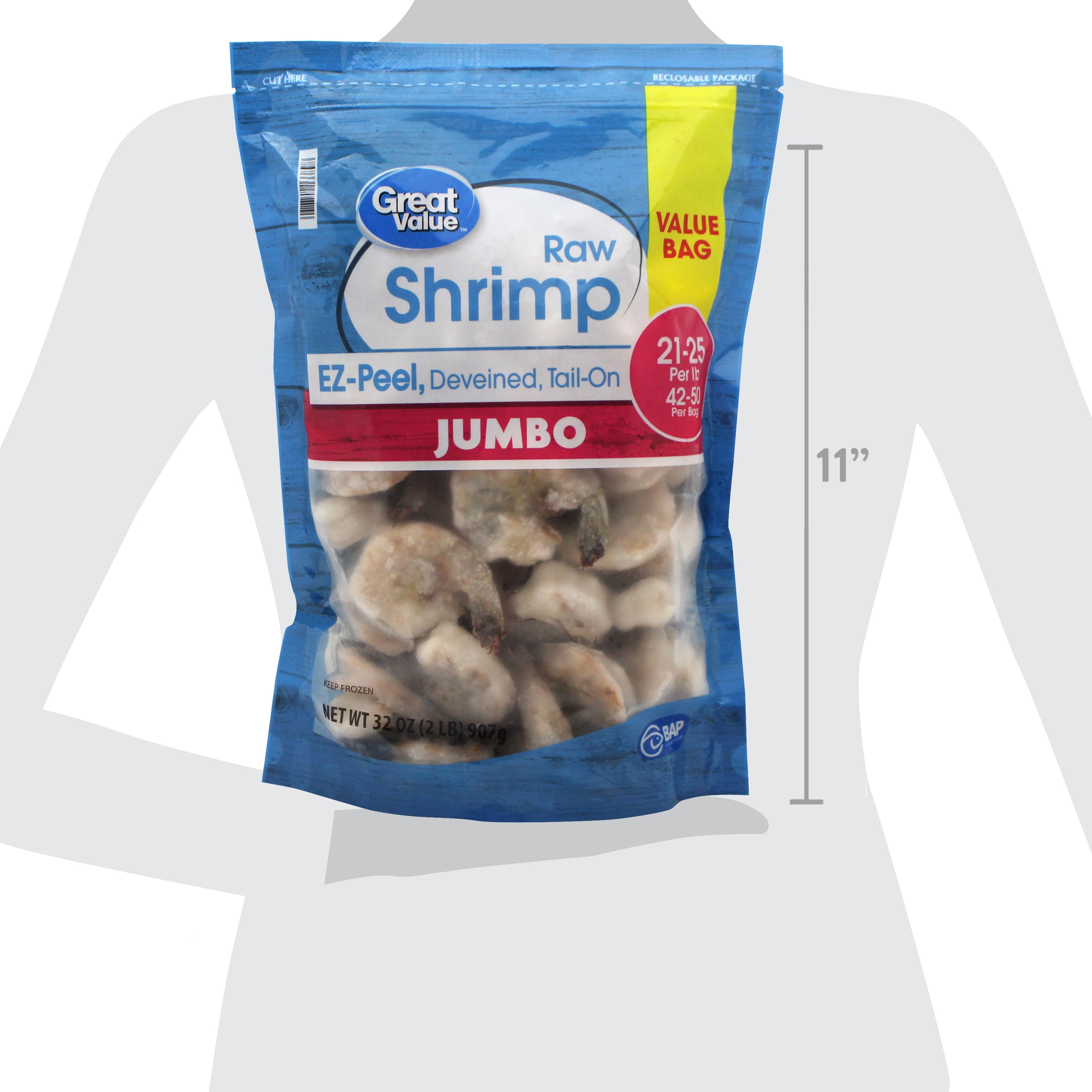 Frozen Jumbo Easy Peel Shrimp, 32oz