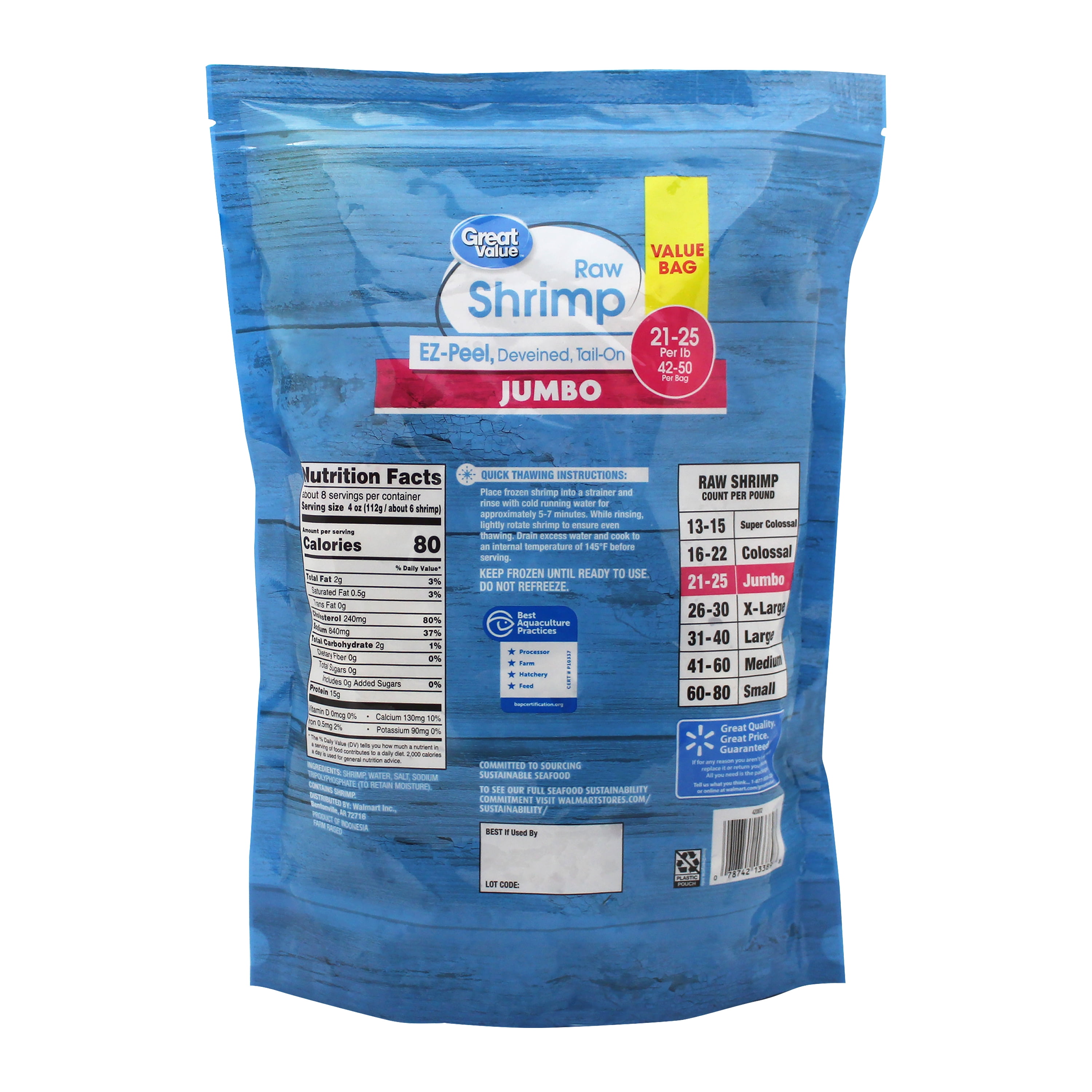 Frozen Jumbo Easy Peel Shrimp, 32oz