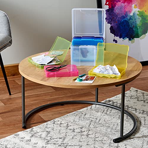 MATANA - 5"x7" Multicoloured Storage Box Photo & Crafts Organiser Including 6 Cases & Labels - For 600 Family Photos, Stationary, Arts, Toys, Seeds & More