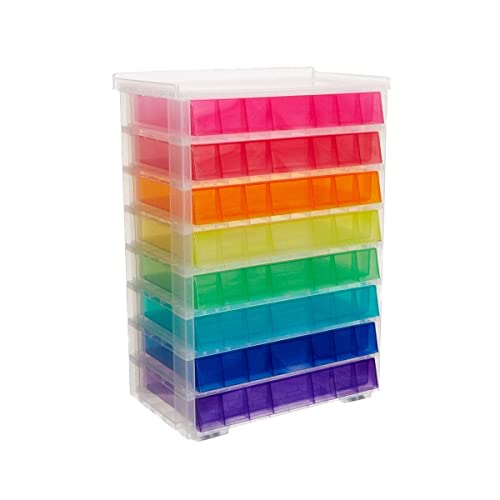 Really Useful Storage Drawer Unit 8 x 0.9 Litre Rainbow - Color: Clear/Rainbow