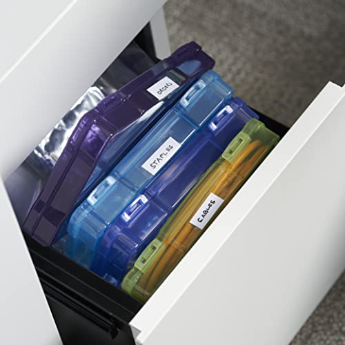 MATANA - 5"x7" Multicoloured Storage Box Photo & Crafts Organiser Including 6 Cases & Labels - For 600 Family Photos, Stationary, Arts, Toys, Seeds & More