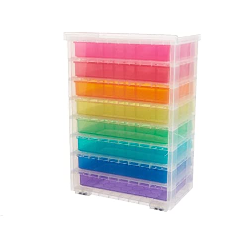 Really Useful Storage Drawer Unit 8 x 0.9 Litre Rainbow - Color: Clear/Rainbow