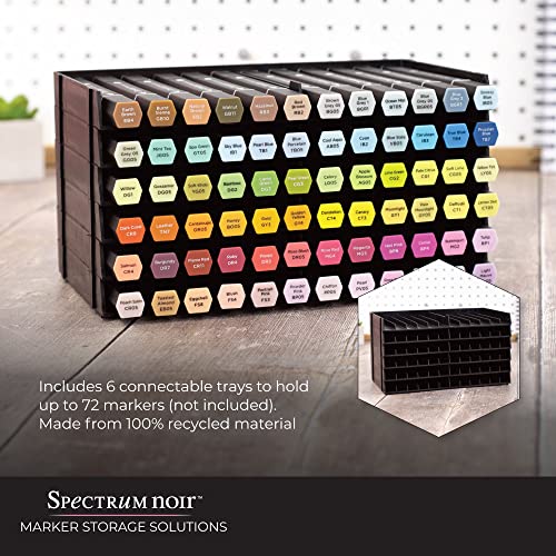 Spectrum Noir Universal Marker Pen Storage Organiser - Stackable Trays - 6 Pack (12 Pen Storage) - Easily Assembled, Modular Design - Perfect Desk Art Storage