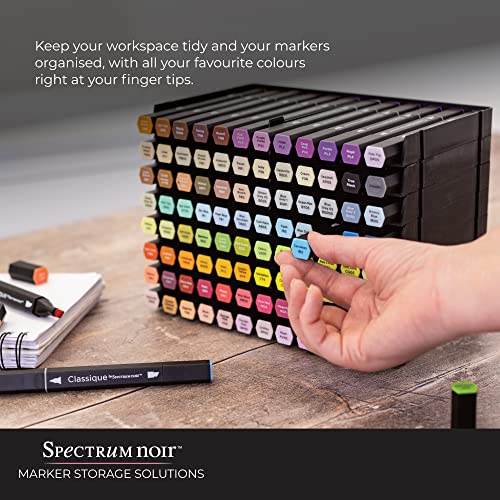 Spectrum Noir Universal Marker Pen Storage Organiser - Stackable Trays - 6 Pack (12 Pen Storage) - Easily Assembled, Modular Design - Perfect Desk Art Storage