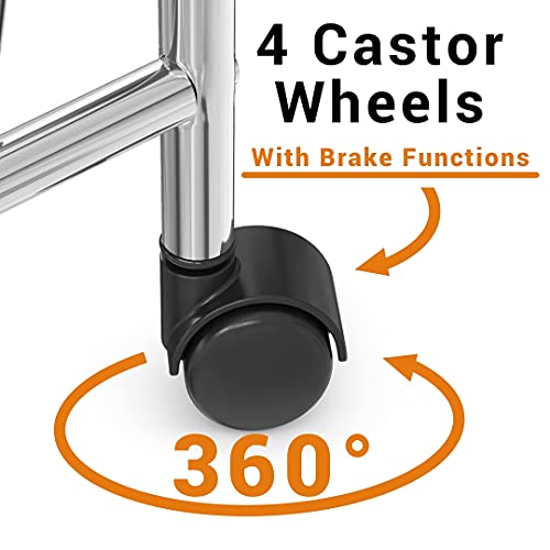 BillyOh 4 Drawer Plastic Storage Trolley Rolling Cart Multipurpose Unit for Home Office Organisation Stationery Beauty Salon Hairdressing Make-up Mobile Design with Shelving and Castor Wheels (Grey)