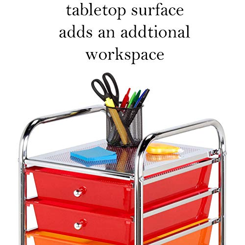 Taylor & Brown 10 Drawer Mobile Rolling Storage Trolley Unit Organiser On Wheels For Salon, Beauty Make Up, Hairdressing, Beauty & Home Office Stationary (Multi)