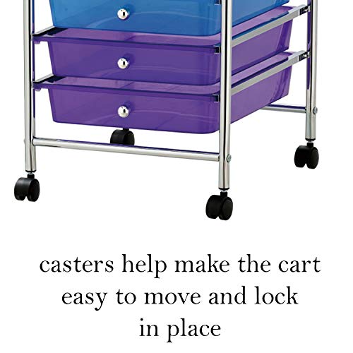 Taylor & Brown 10 Drawer Mobile Rolling Storage Trolley Unit Organiser On Wheels For Salon, Beauty Make Up, Hairdressing, Beauty & Home Office Stationary (Multi)