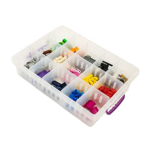 Crafter's Companion,39 x 28.5 x 8.5,Clear,CC-STASHSTOR Stash‘n’Stack Modular Organisor Storage Box - Container for Storing & Organising Arts & Crafts, Toys, Office Stationery, Tool & More