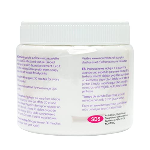 Mont Marte Modelling Paste 500ml – White – Ideal for 3D Effects – Suitable for Acrylic Painting and Oil Painting – Texture Paste for Canvas
