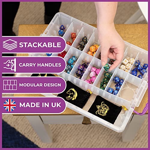Crafter's Companion,39 x 28.5 x 8.5,Clear,CC-STASHSTOR Stash‘n’Stack Modular Organisor Storage Box - Container for Storing & Organising Arts & Crafts, Toys, Office Stationery, Tool & More