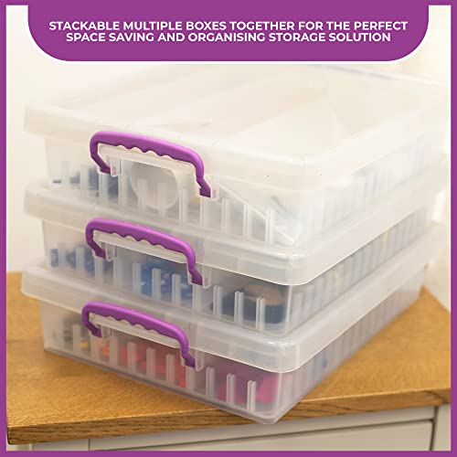 Crafter's Companion,39 x 28.5 x 8.5,Clear,CC-STASHSTOR Stash‘n’Stack Modular Organisor Storage Box - Container for Storing & Organising Arts & Crafts, Toys, Office Stationery, Tool & More
