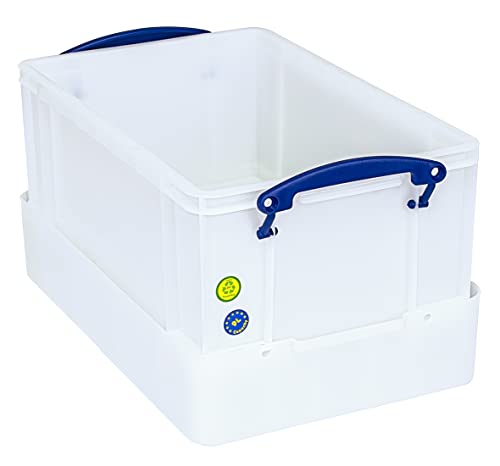 Really Useful Plastic Storage Box 9 Litre with XL Lid White Strong
