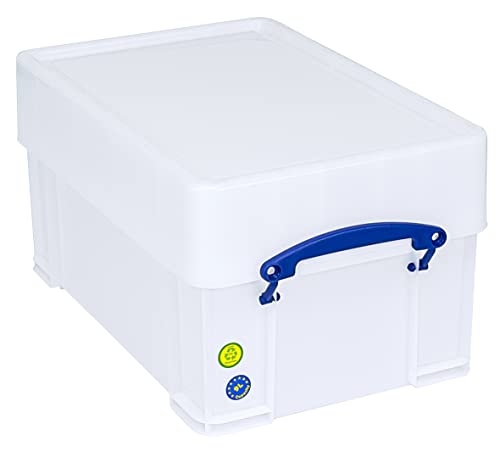 Really Useful Plastic Storage Box 9 Litre with XL Lid White Strong
