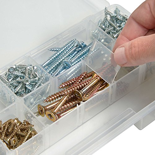 VonHaus Storage Organiser Carry Case with 4 Clear Drawers & Adjustable Dividers - White - Great for Art/Craft/Hobby/Sewing Storage