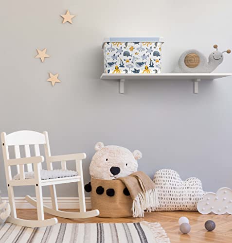 Curver Stockholm Deco Storage Box, 22 Litres - Ocean