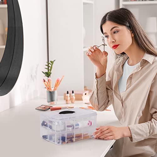 Kurtzy 3 Tier 30 Compartments Stackable Storage Box - Plastic Storage Box with Adjustable Compartments - Transparent Container for Storing & Organising Toys, Jewellery, Beads, Tools, Arts & Craft