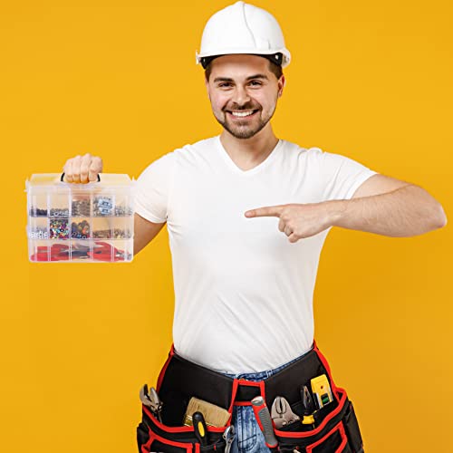 Kurtzy 3 Tier 30 Compartments Stackable Storage Box - Plastic Storage Box with Adjustable Compartments - Transparent Container for Storing & Organising Toys, Jewellery, Beads, Tools, Arts & Craft