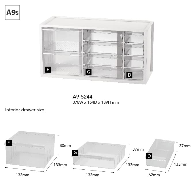 livinbox Desk storage organizer with 10 Drawers and dividers, For Hair accessories Arts Crafts Sewing Supplies Teacher toolbox Medicine Vitamin Wall Mountable Cabinet, White A9-5244-WT