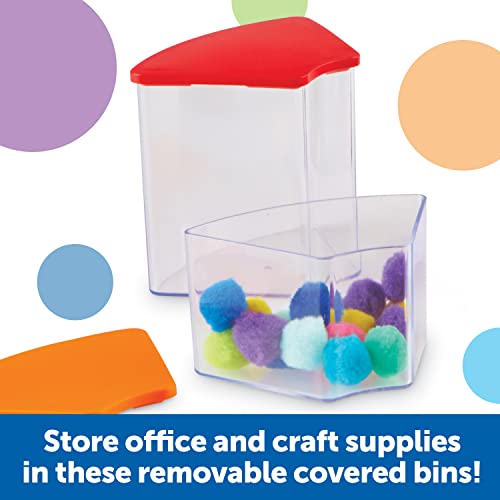 Learning Resources Create-a-Space See-Thru Spinning Bins -14 Pieces Classroom Organization, School Supplies Organiser, Desk Organization, Pen and Crayons Holder