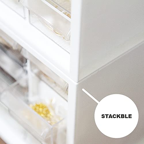 livinbox Desk storage organizer with 10 Drawers and dividers, For Hair accessories Arts Crafts Sewing Supplies Teacher toolbox Medicine Vitamin Wall Mountable Cabinet, White A9-5244-WT