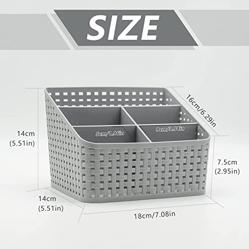 Fai Top Storage Basket, Cosmetic Box Organiser,Plastic Storage Box Desktop 5 Grid Sub-grid Storage Case Multi-function Storage for Desktop Office Bedroom Countertop Home Kitchen-Grey