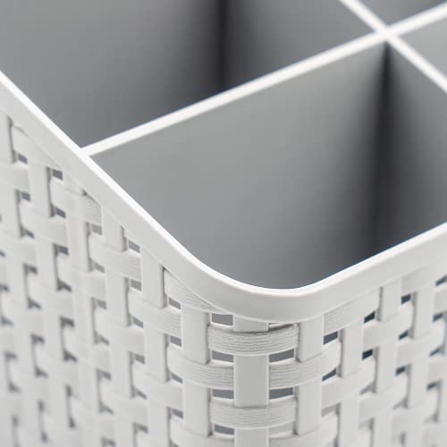 Fai Top Storage Basket, Cosmetic Box Organiser,Plastic Storage Box Desktop 5 Grid Sub-grid Storage Case Multi-function Storage for Desktop Office Bedroom Countertop Home Kitchen-Grey