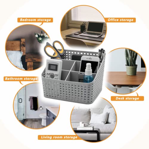 Fai Top Storage Basket, Cosmetic Box Organiser,Plastic Storage Box Desktop 5 Grid Sub-grid Storage Case Multi-function Storage for Desktop Office Bedroom Countertop Home Kitchen-Grey