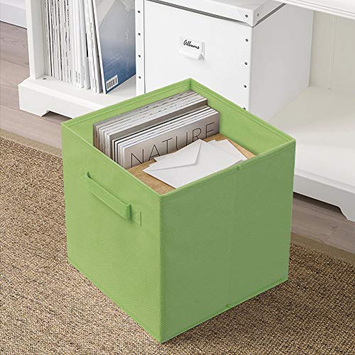 powerking Storage Bins, Foldable Fabric Storage Cubes And Cloth Storage Organizer Drawer For Closet And Toys Storage,2 Pack，Green