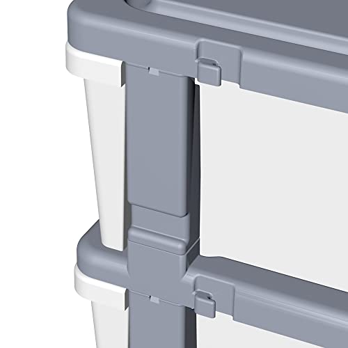 Cetomo Gray Plastic 5 Storage Drawers, Storage Drawer Cart with 4 Caster Wheels for Home, Closet, Bedroom, Bathroom, Office, Laundry, Kitchen, and School Dorm, Gray, Set of 1