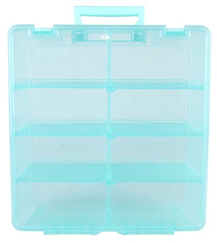 ArtBin Super Satchel Double Deep, Portable Art & Craft Organizer with Handle, [1] Plastic Storage Case, Aqua Mist, Polypropylene