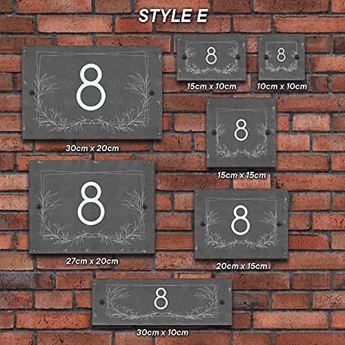 Rustic Slate Door Number, Slate Gate Sign Plaque, Stone Home number + Name Sign, Personalised bespoke slate name door plates (Style E)