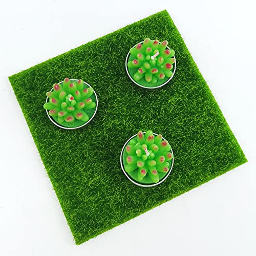 CENRONG Artificial Grass Tiles，6 Pieces Artificial Synthetic Grass Realistic Fake Grass Lawn,For Miniature Ornament Garden Mini House Craft Pot 15 x 15CM