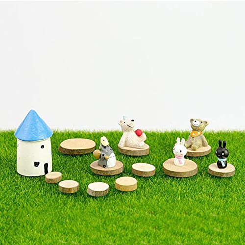 CENRONG Artificial Grass Tiles，6 Pieces Artificial Synthetic Grass Realistic Fake Grass Lawn,For Miniature Ornament Garden Mini House Craft Pot 15 x 15CM