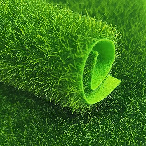 CENRONG Artificial Grass Tiles，6 Pieces Artificial Synthetic Grass Realistic Fake Grass Lawn,For Miniature Ornament Garden Mini House Craft Pot 15 x 15CM
