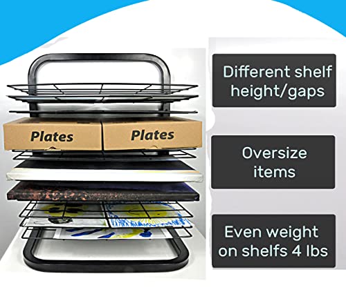 Joymaney Art Drying Rack - Mobile Metal Art Storage Rack with 15 Removable Shelves, Art Organizer for Kids, Art Studio Organization and Storage, Artwork Tabletop Storage, Craft Room and Desktop