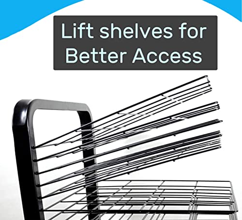 Joymaney Art Drying Rack - Mobile Metal Art Storage Rack with 15 Removable Shelves, Art Organizer for Kids, Art Studio Organization and Storage, Artwork Tabletop Storage, Craft Room and Desktop