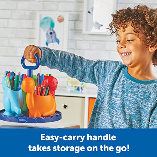 Learning Resources Create-a-Space Kiddy Centre Dinos, Kids Art Supply Storage, Caddy Playroom Organisation, Classroom Organisation, School Supplies Organiser, 5-Piece, Age 3+