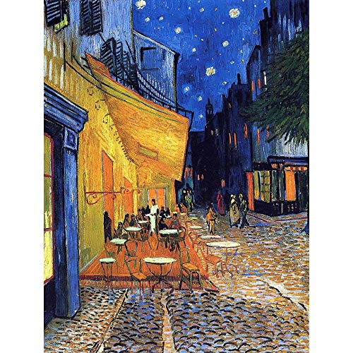 Wee Blue Coo Vincent Van Gogh Cafe Terrace Place Du Forum Arles 1888 Art Print Poster Wall Decor 12X16 Inch