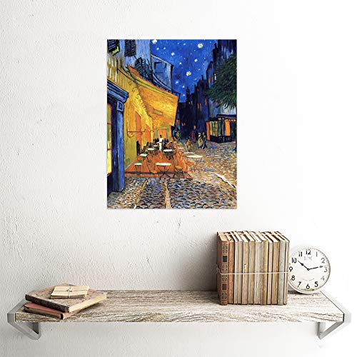 Wee Blue Coo Vincent Van Gogh Cafe Terrace Place Du Forum Arles 1888 Art Print Poster Wall Decor 12X16 Inch