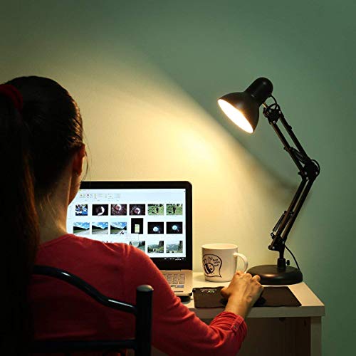 Lepro Desk Lamp, Swing Arm Table Lamp, E27 Desk Lamp, Classic Architect Desk Lamp with Clamp, Flexible Desk Light for Office, Reading, Bedside, Crafts, Painting, Back to School and More