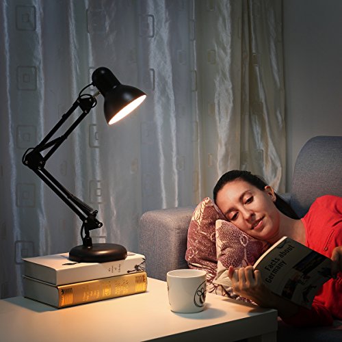 Lepro Desk Lamp, Swing Arm Table Lamp, E27 Desk Lamp, Classic Architect Desk Lamp with Clamp, Flexible Desk Light for Office, Reading, Bedside, Crafts, Painting, Back to School and More