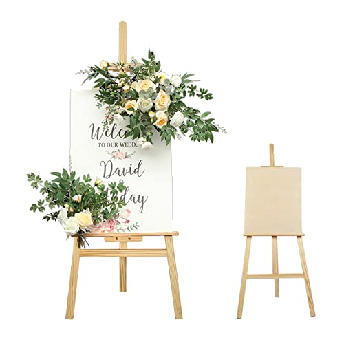 Easel Stand for Wedding, Easel Display Stand 59" Canvas Stand for Painting Wedding Poster, Wedding Welcome Sign with Stand, Wedding Table Plan Board, Wooden Easel Stand for Painting, Art Poster Easel