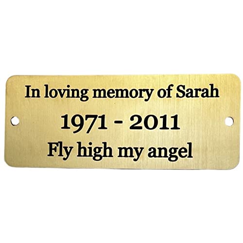 CAO Personalised Engraved Bench Memorial Plaque – Beloved Pet Memorial Plaque – Commemorative Grave Plaque – Weather Proof Garden Sign – Gold/Silver Effect Sign – (Rounded Corner)