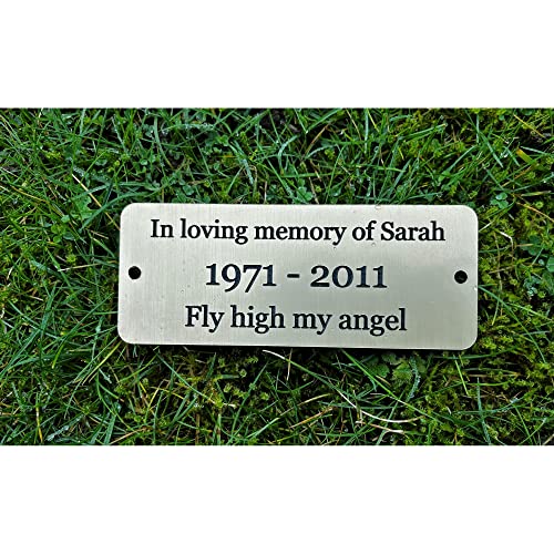 CAO Personalised Engraved Bench Memorial Plaque – Beloved Pet Memorial Plaque – Commemorative Grave Plaque – Weather Proof Garden Sign – Gold/Silver Effect Sign – (Rounded Corner)