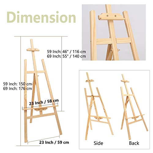 Easel Stand for Wedding, Easel Display Stand 59" Canvas Stand for Painting Wedding Poster, Wedding Welcome Sign with Stand, Wedding Table Plan Board, Wooden Easel Stand for Painting, Art Poster Easel