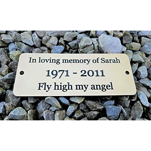 CAO Personalised Engraved Bench Memorial Plaque – Beloved Pet Memorial Plaque – Commemorative Grave Plaque – Weather Proof Garden Sign – Gold/Silver Effect Sign – (Rounded Corner)