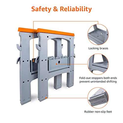 Amazon Basics Folding Sawhorse - 408 kg - 2-Pack