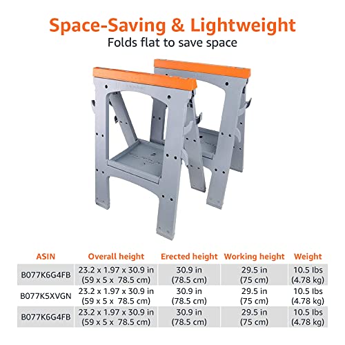 Amazon Basics Folding Sawhorse - 408 kg - 2-Pack