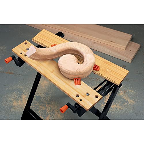 BLACK+DECKER Workmate, Work Bench Tool Stand Saw Horse Dual Clamping Crank, Heavy Duty Steel Frame, WM301